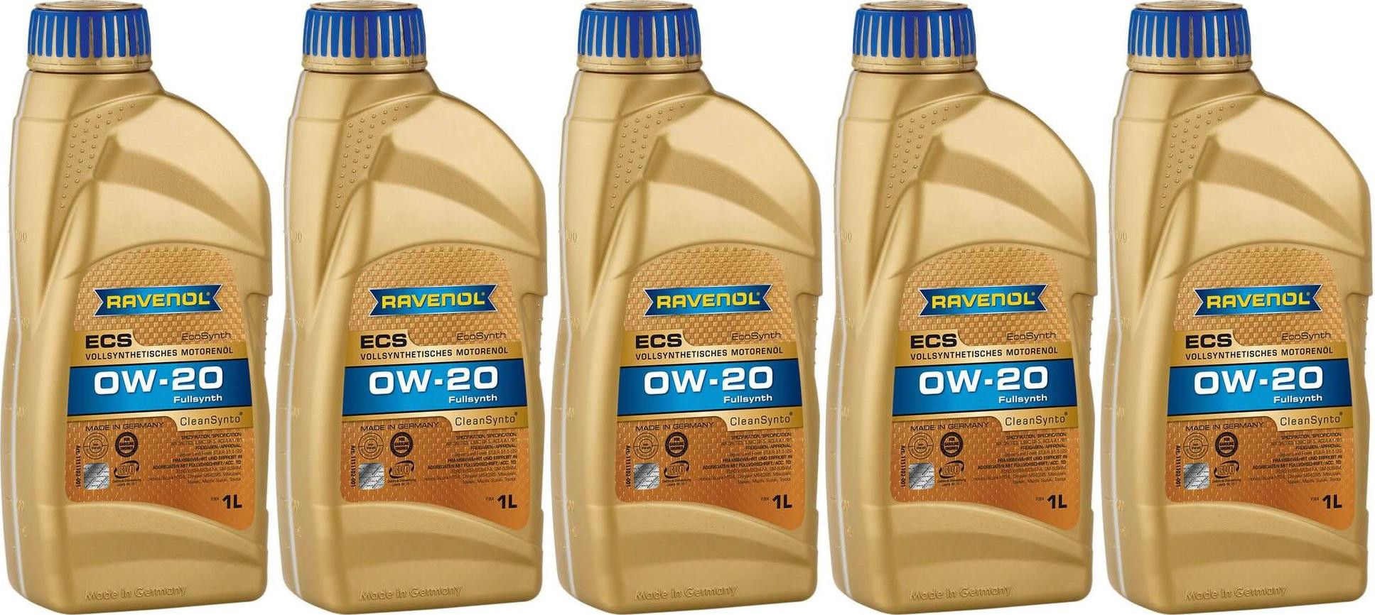 Ravenol Eco Synth ECS SAE 0W-20 Motoröl 5x 1l = 5 Liter