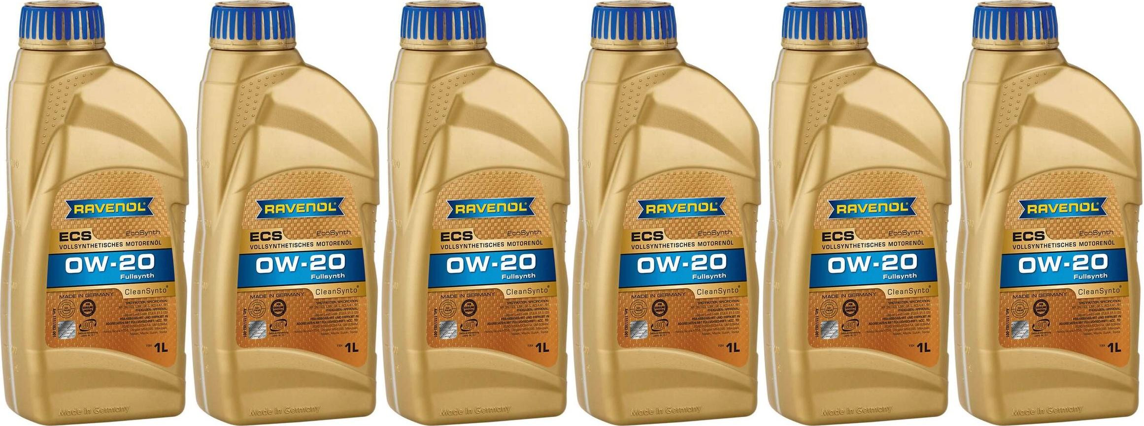 Ravenol Eco Synth ECS SAE 0W-20 Motoröl 6x 1l = 6 Liter