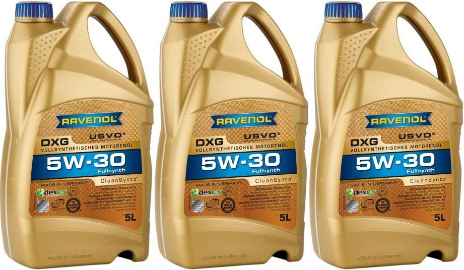 Ravenol DXG SAE 5W-30 Vollsynth Dexos 1 Gen 2 Motoröl 3x 5 = 15 Liter