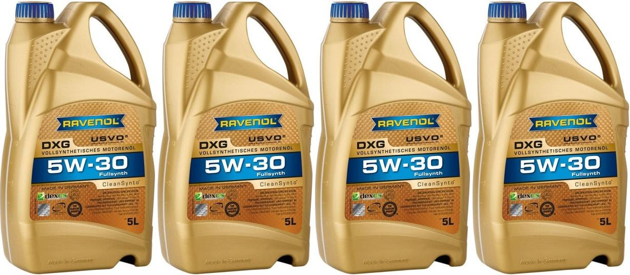 Ravenol DXG SAE 5W-30 Vollsynth Dexos 1 Gen 2 Motoröl 4x 5 = 20 Liter