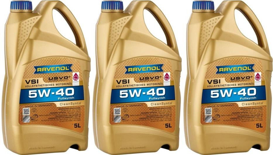 Ravenol VSI SAE 5W-40 Vollsynth Motoröl 3x 5 = 15 Liter