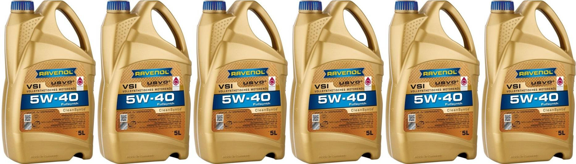 Ravenol VSI SAE 5W-40 Vollsynth Motoröl 6x 5 = 30 Liter
