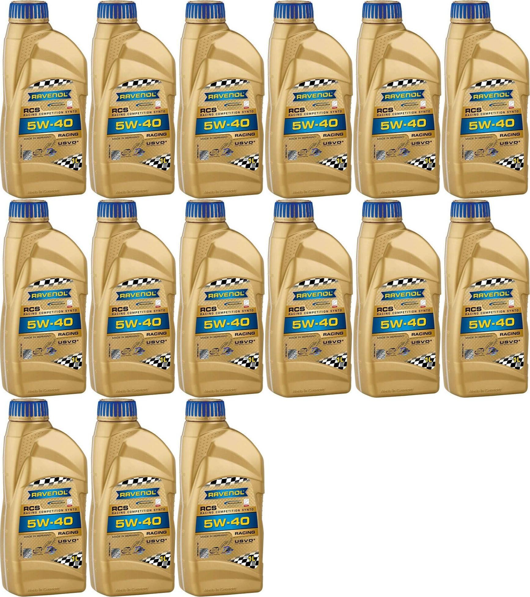 Ravenol RCS Racing Competition Synto SAE 5W-40 Motoröl 15x 1l = 15 Liter