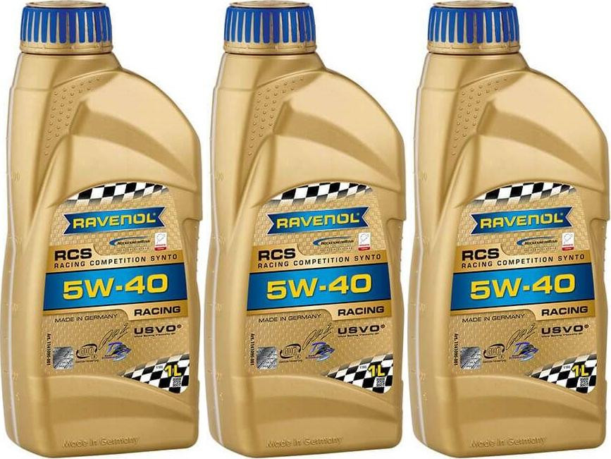 Ravenol RCS Racing Competition Synto SAE 5W-40 Motoröl 3x 1l = 3 Liter