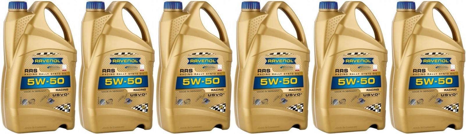Ravenol RRS RACING RALLYE SYNTO SAE 5W50 Motoröl 6x 5 = 30 Liter