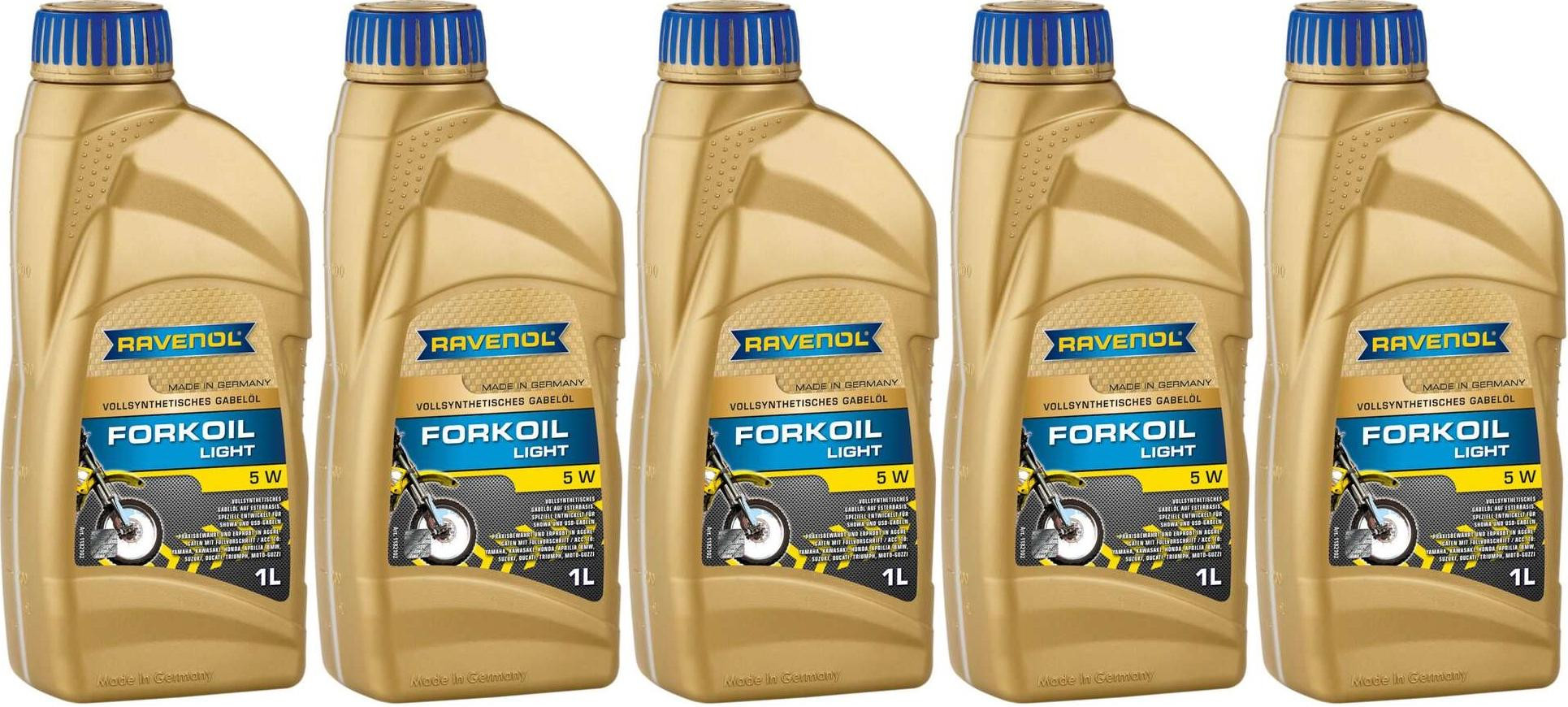 Ravenol FORKOIL Light 5W Gabel-Öl 5x 1l = 5 Liter