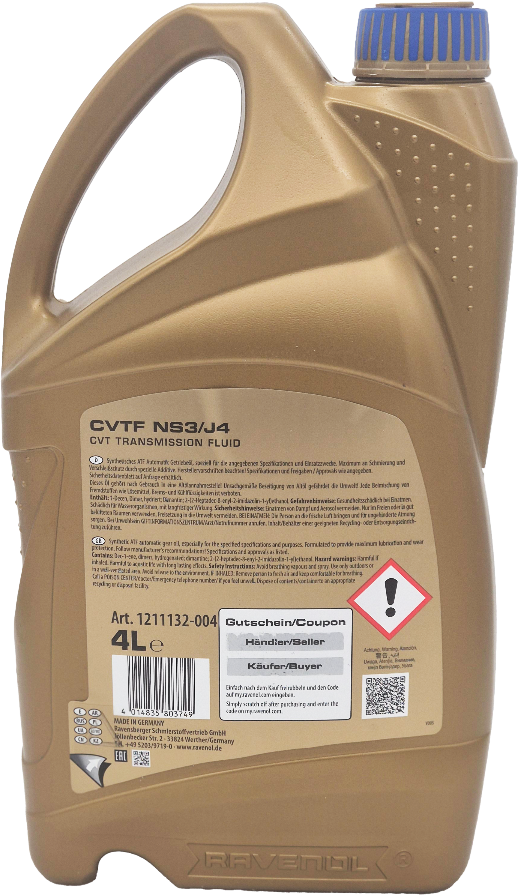 RAVENOL CVTF NS3/J4 Fluid 4 Liter Kanister