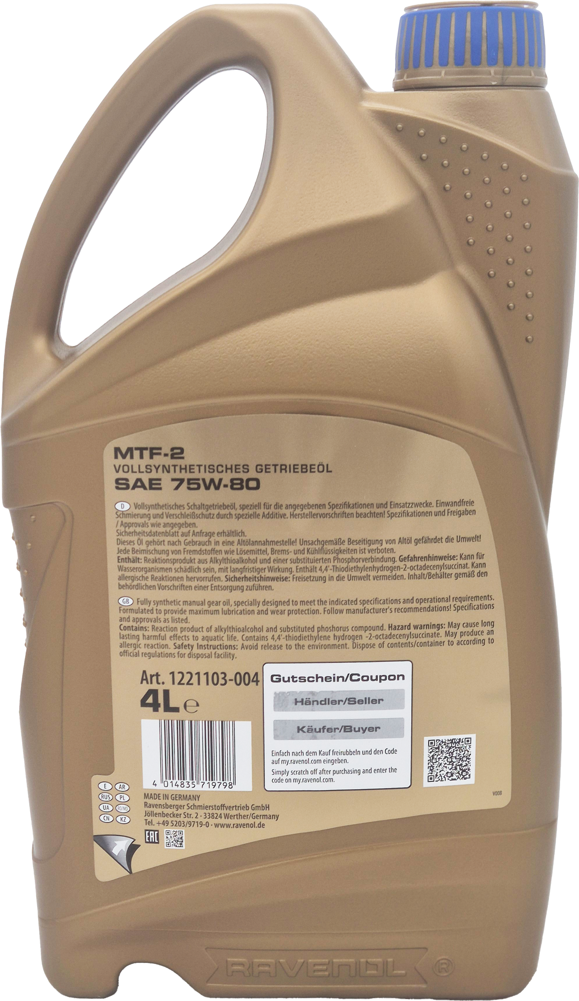 Ravenol MTF-2 SAE 75W-80 4 Liter Kanister