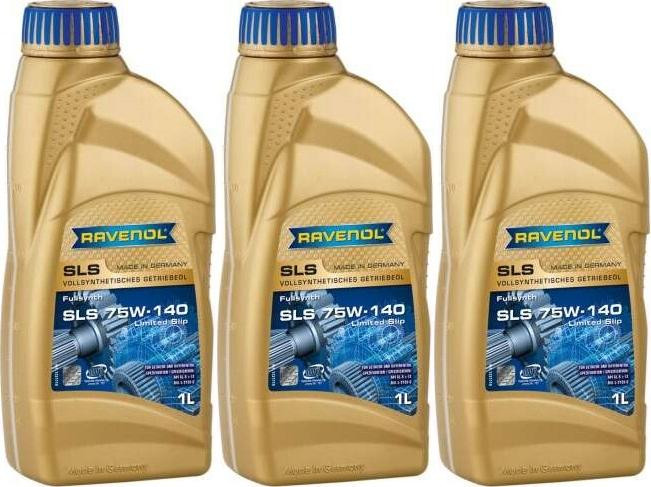 RAVENOL Getriebeoel SLS SAE 75W-140 GL 5 LS 1 Liter 3x 1l = 3 Liter