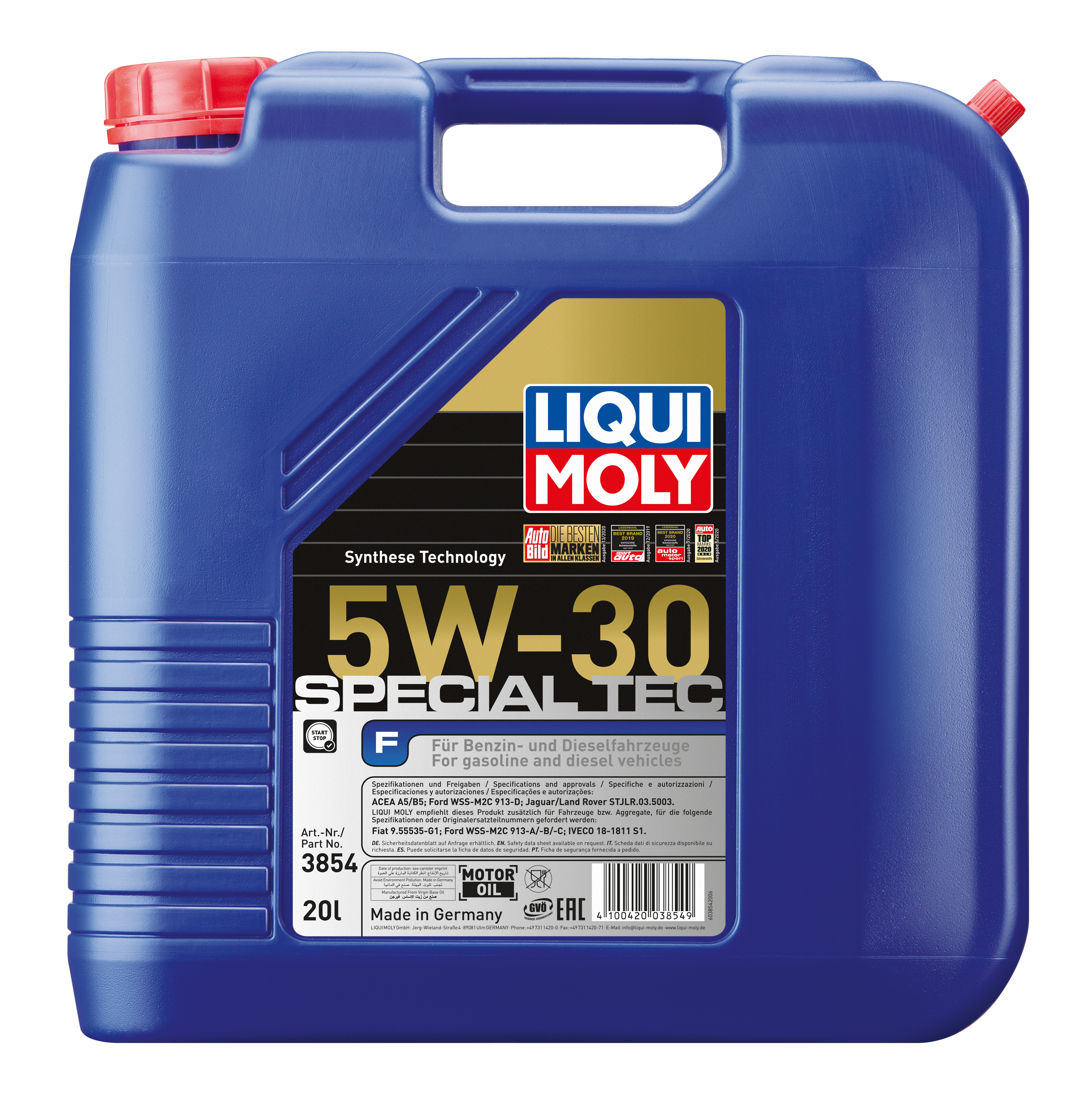 Liqui Moly 3854 Special Tec F 5W-30 Motoröl 20l Kanister