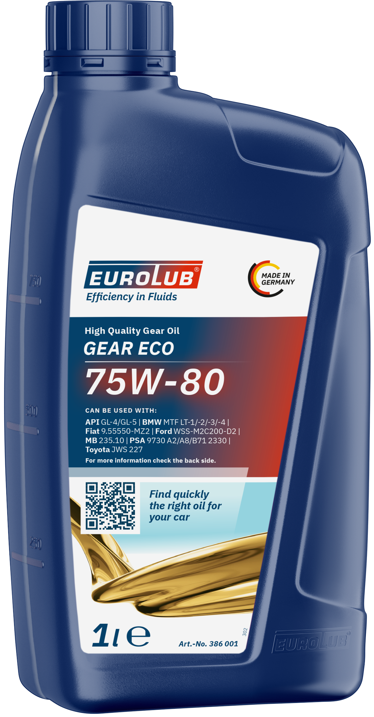 Eurolub Gear ECO 75W-80 Getriebeöl 1l Flasche