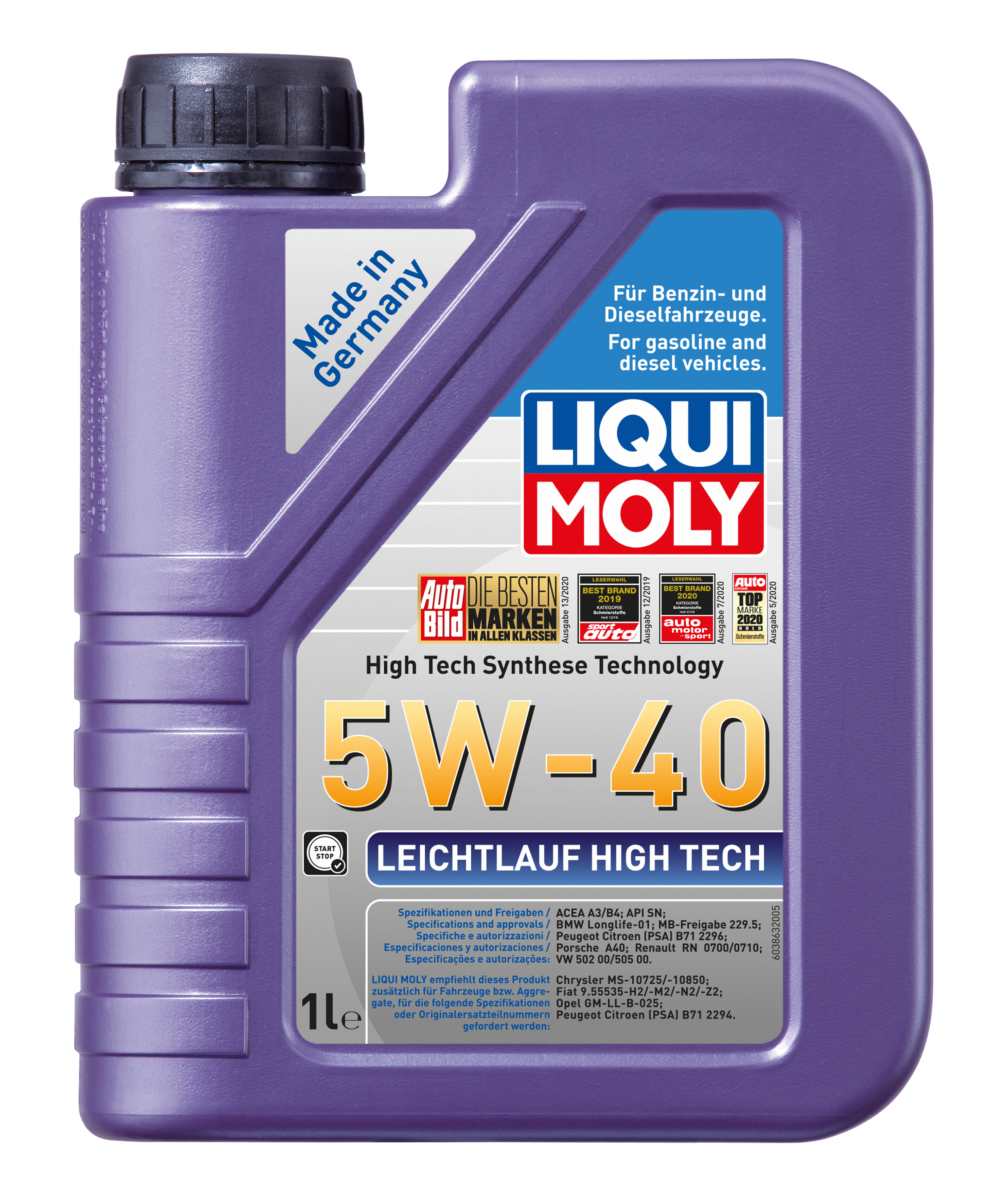 Liqui Moly 3863 Leichtlauf High Tech 5W-40 Motoröl 1l