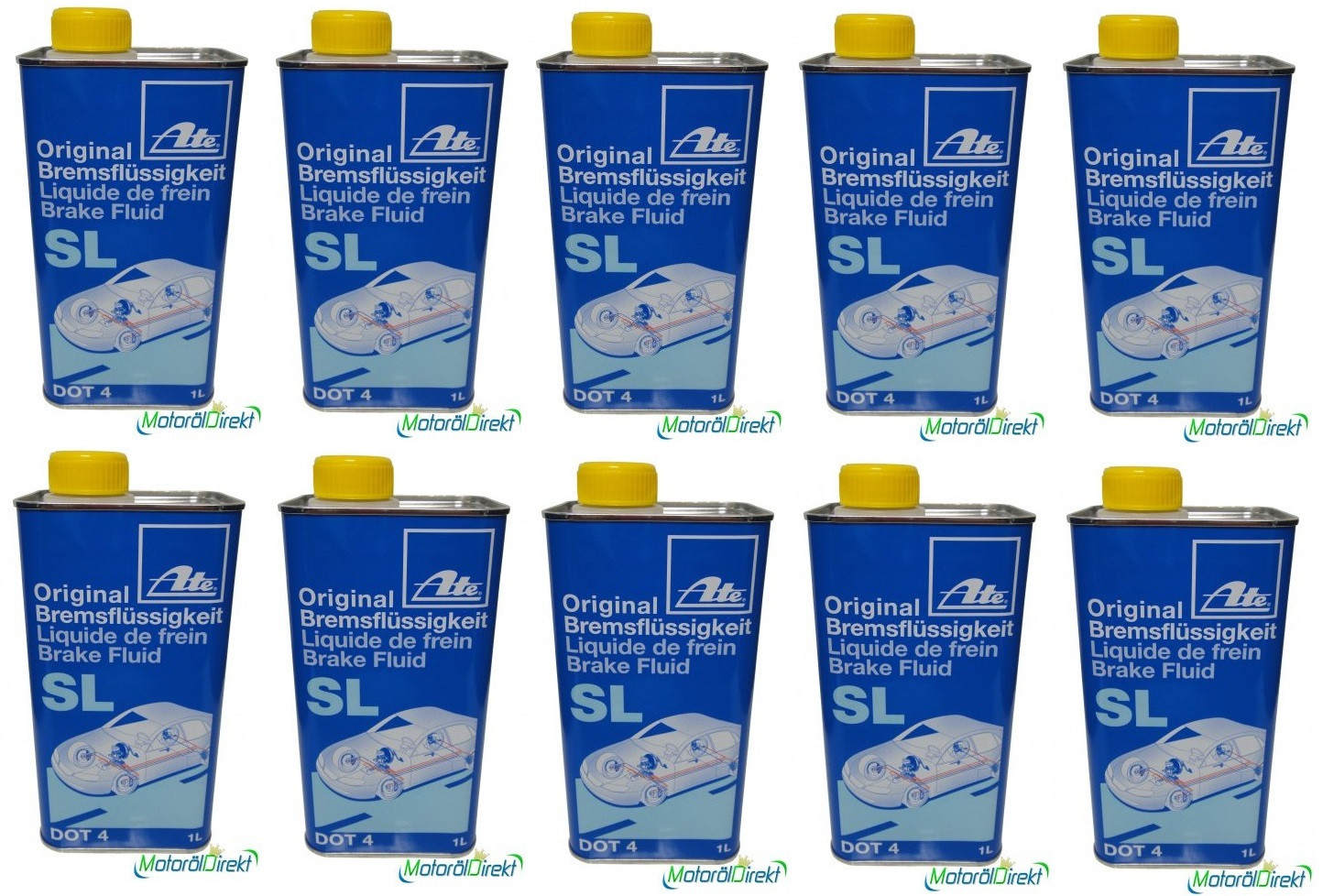 ATE Original Bremsflüssigkeit SL DOT 4 10x 1l = 10 Liter