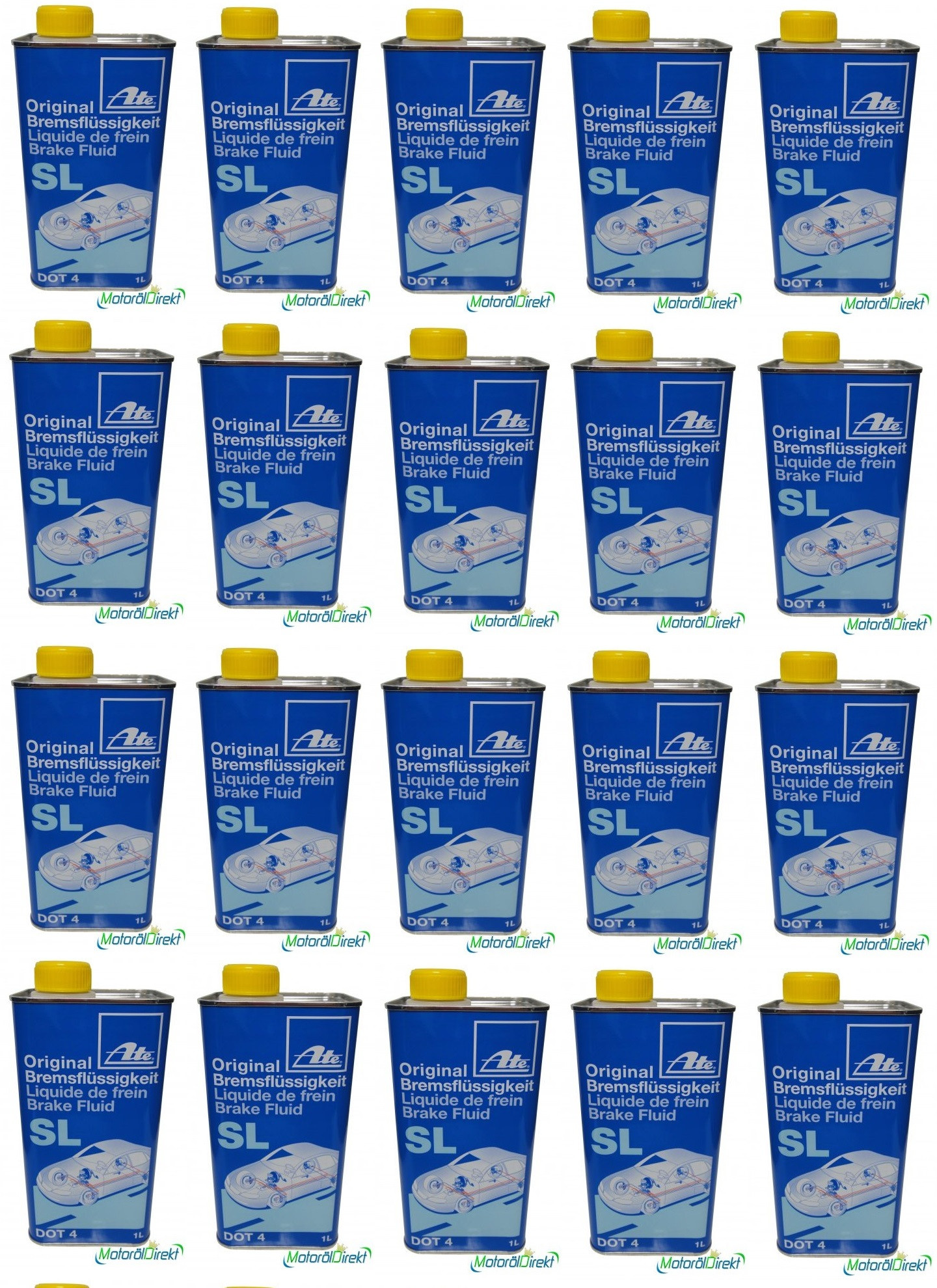 ATE Original Bremsflüssigkeit SL DOT 4 20x 1l = 20 Liter