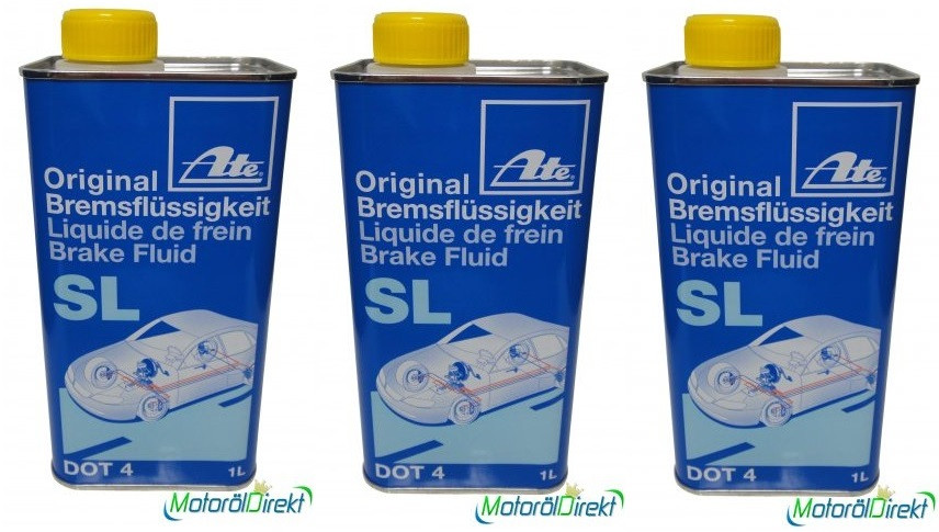 ATE Original Bremsflüssigkeit SL DOT 4 3x 1l = 3 Liter