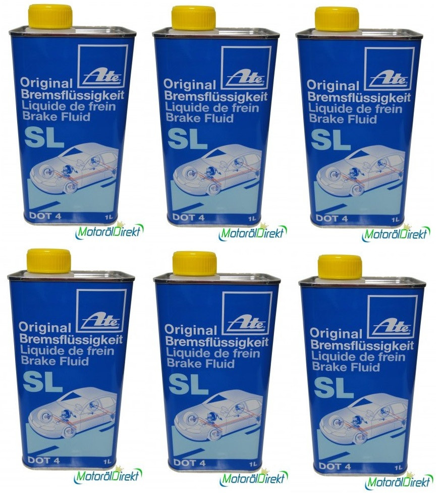 ATE Original Bremsflüssigkeit SL DOT 4 6x 1l = 6 Liter