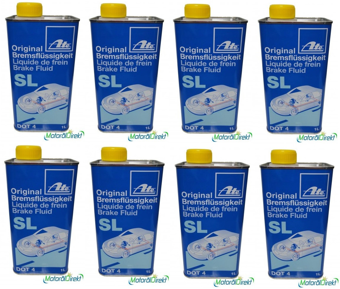 ATE Original Bremsflüssigkeit SL DOT 4 8x 1l = 8 Liter