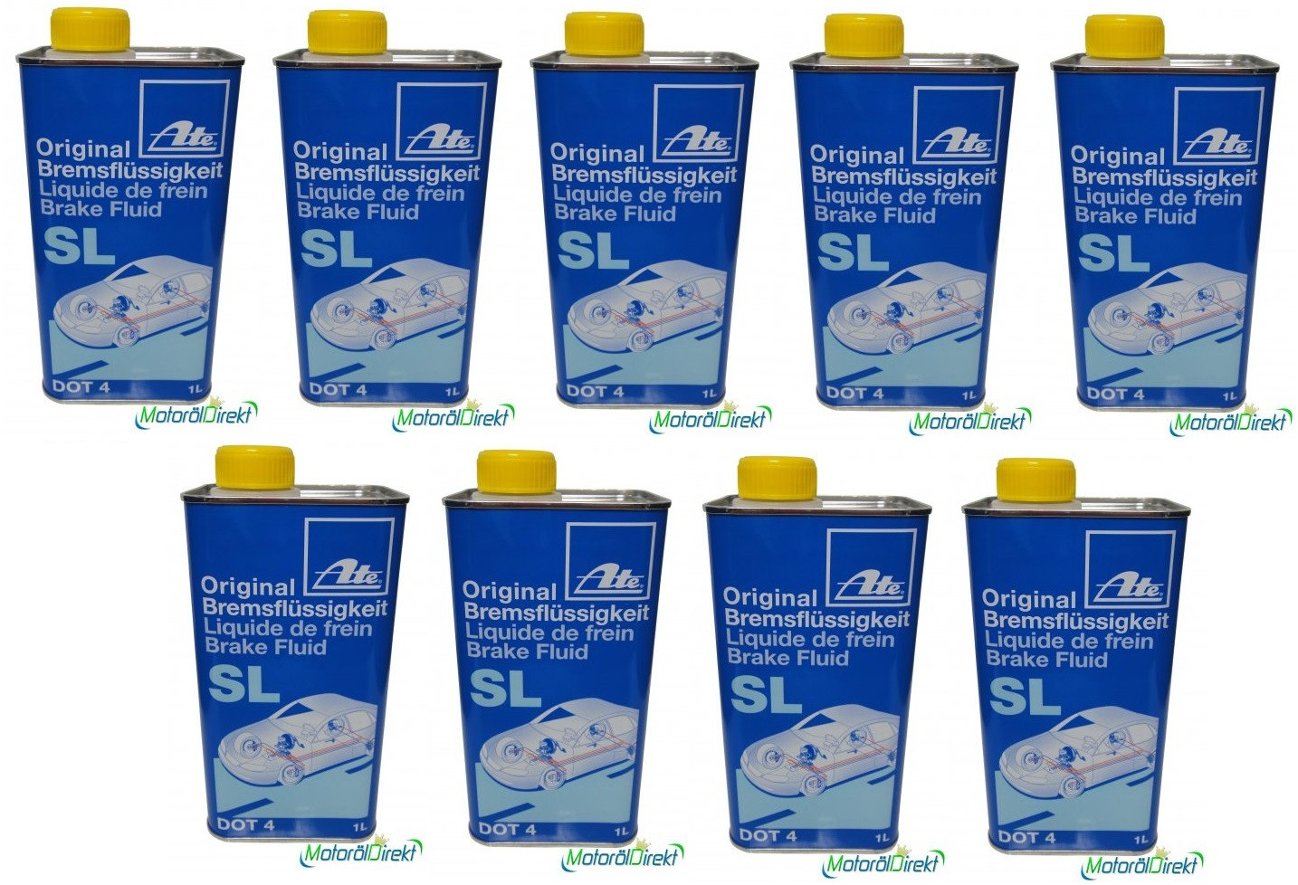 ATE Original Bremsflüssigkeit SL DOT 4 9x 1l = 9 Liter