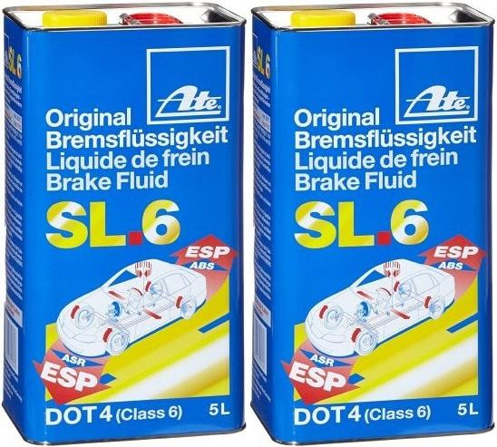 ATE Original Bremsflüssigkeit SL.6 DOT 4 - 2x 5 = 10 Liter