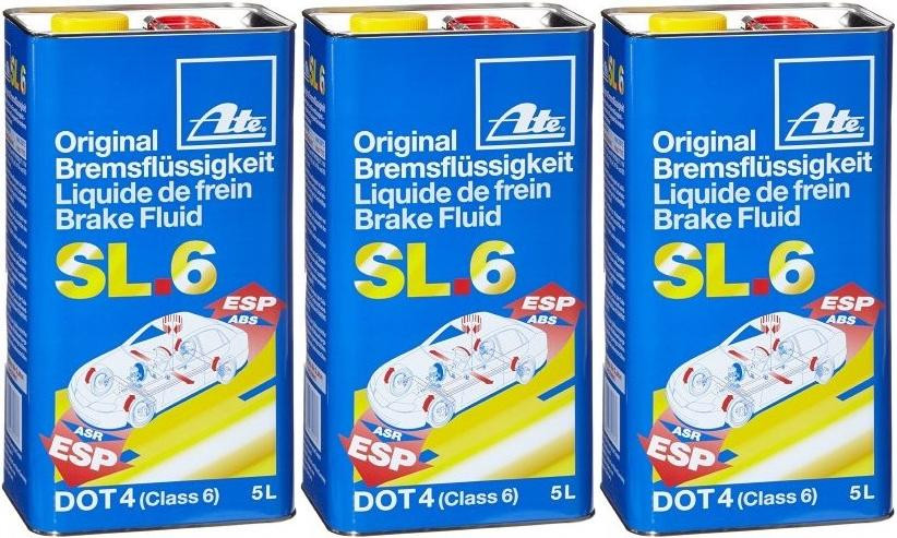ATE Original Bremsflüssigkeit SL.6 DOT 4 - 3x 5 = 15 Liter