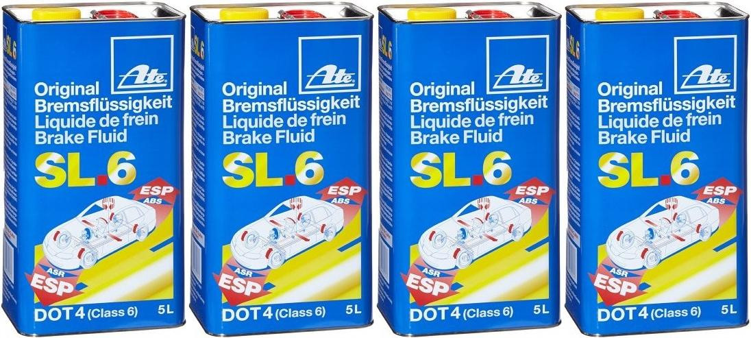ATE Original Bremsflüssigkeit SL.6 DOT 4 - 4x 5 = 20 Liter