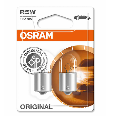 Osram Lampe mit Metallsockel Glühlampe R5W BA15s 12V 5W Doppelpack