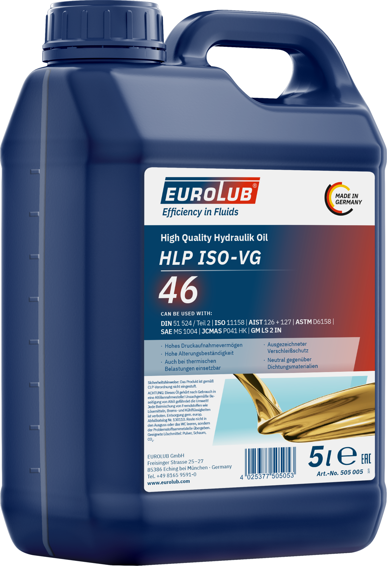 Eurolub HLP ISO-VG 46 Hydrauliköl 5l Kanister