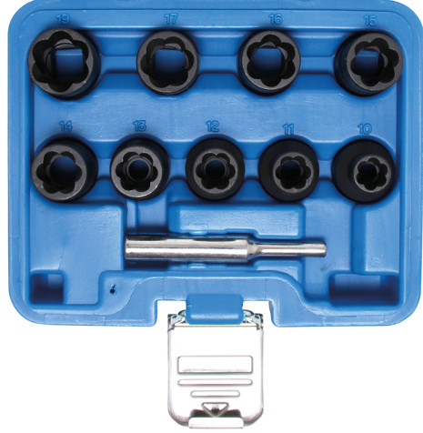 BGS Spiral-Profil-Steckschlüssel-Satz / Schraubenausdreher | Antrieb Innenvierkant 12,5 mm (1/2