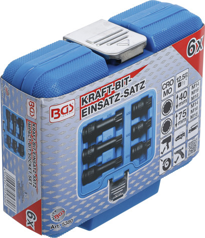 BGS Kraft-Bit-Einsatz-Satz | Antrieb Innenvierkant 12,5 mm (1/2