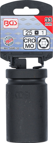 BGS Kraft-Steckschlüssel-Einsatz Sechskant, tief | Antrieb Innenvierkant 25 mm (1