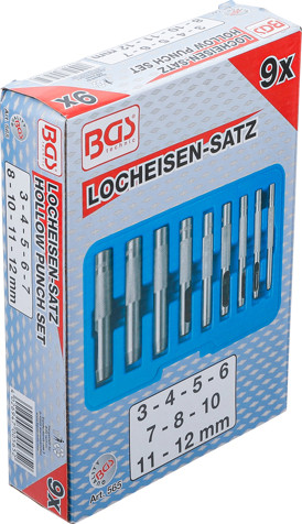BGS Locheisen-Satz | 3 - 12 mm | 9-tlg.