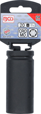 BGS Kraft-Steckschlüssel-Einsatz Sechskant, tief | Antrieb Innenvierkant 20 mm (3/4