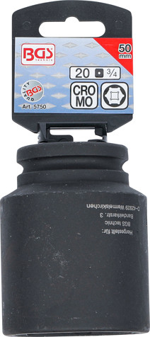 BGS Kraft-Steckschlüssel-Einsatz Sechskant, tief | Antrieb Innenvierkant 20 mm (3/4