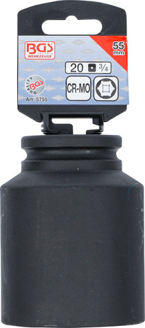 BGS Kraft-Steckschlüssel-Einsatz Sechskant, tief | Antrieb Innenvierkant 20 mm (3/4