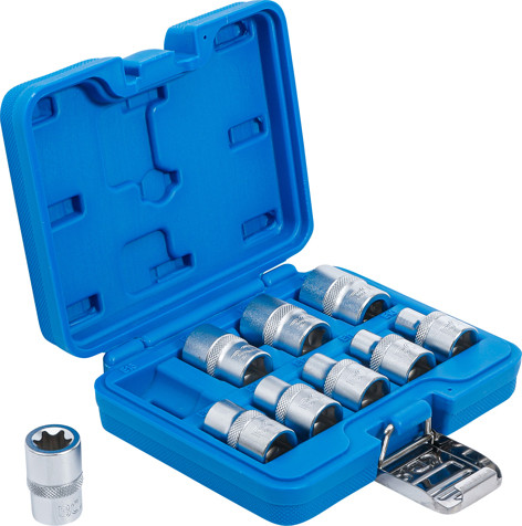 BGS Steckschlüssel-Einsatz-Satz E-Profil | Antrieb Innenvierkant 12,5 mm (1/2
