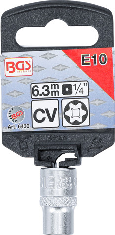 BGS Steckschlüssel-Einsatz E-Profil | Antrieb Innenvierkant 6,3 mm (1/4
