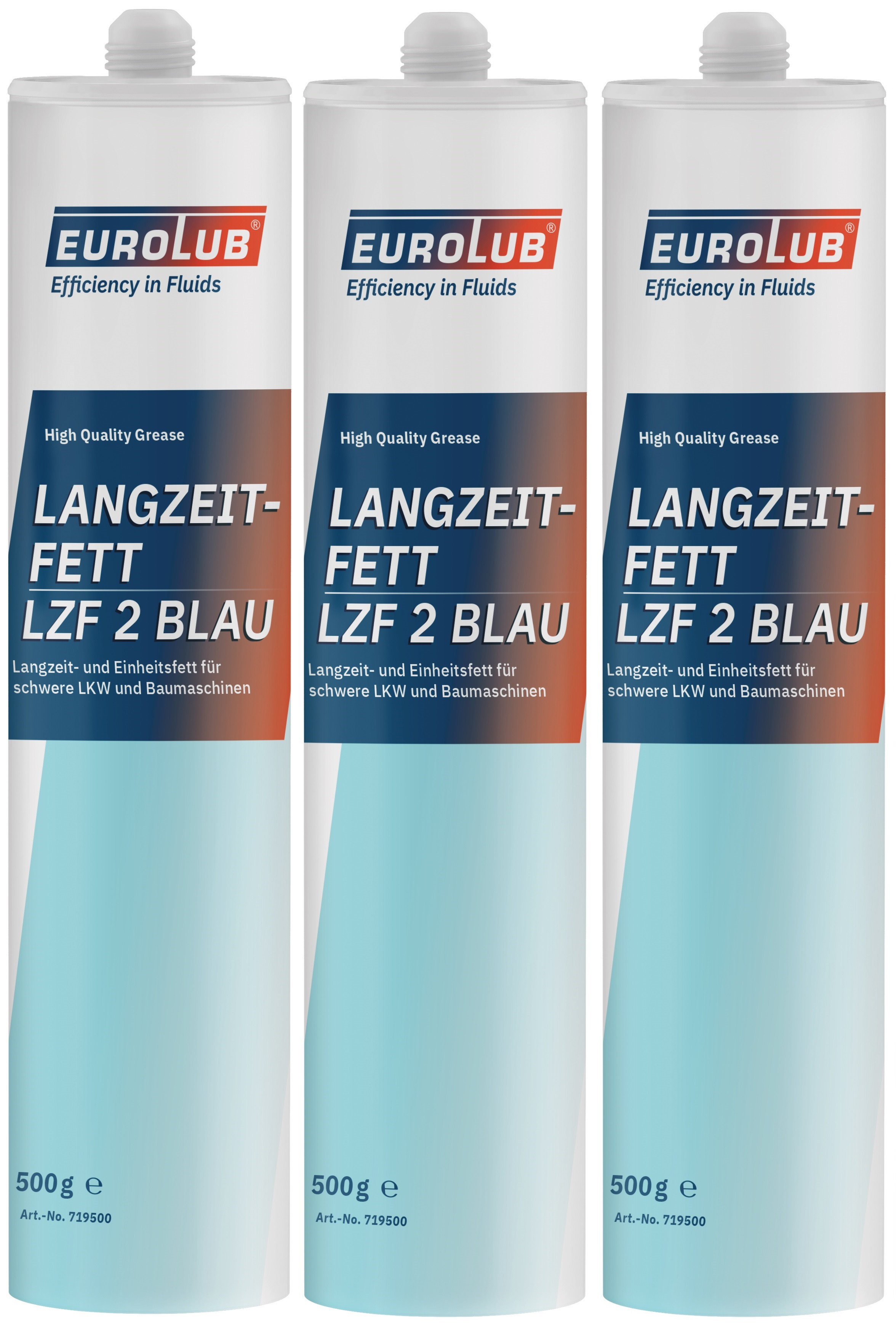 Eurolub Langzeitfett LZF 2 BLAU Fett Kartusche 3x 500 Gramm