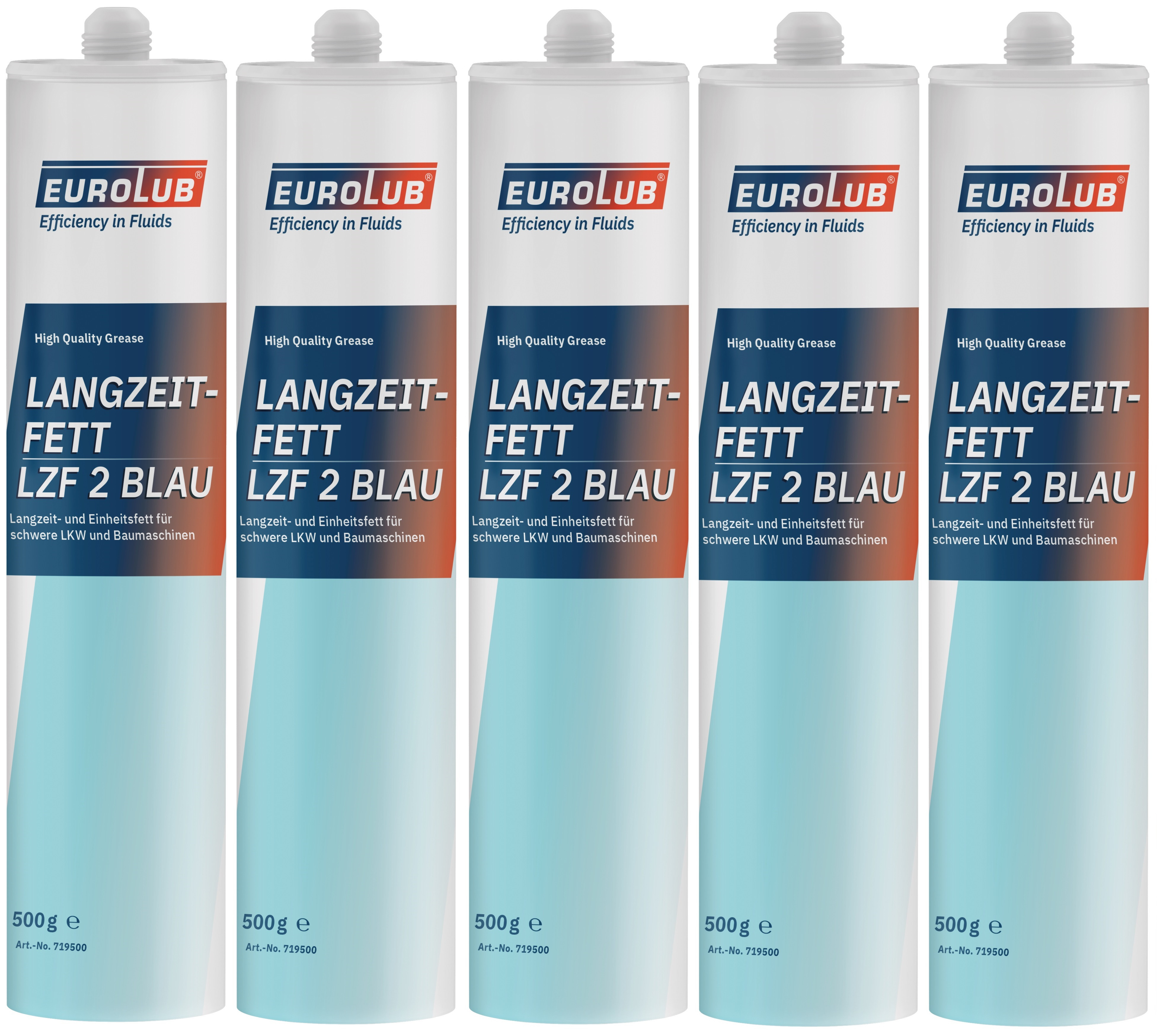 Eurolub Langzeitfett LZF 2 BLAU Fett Kartusche 5x 500 Gramm