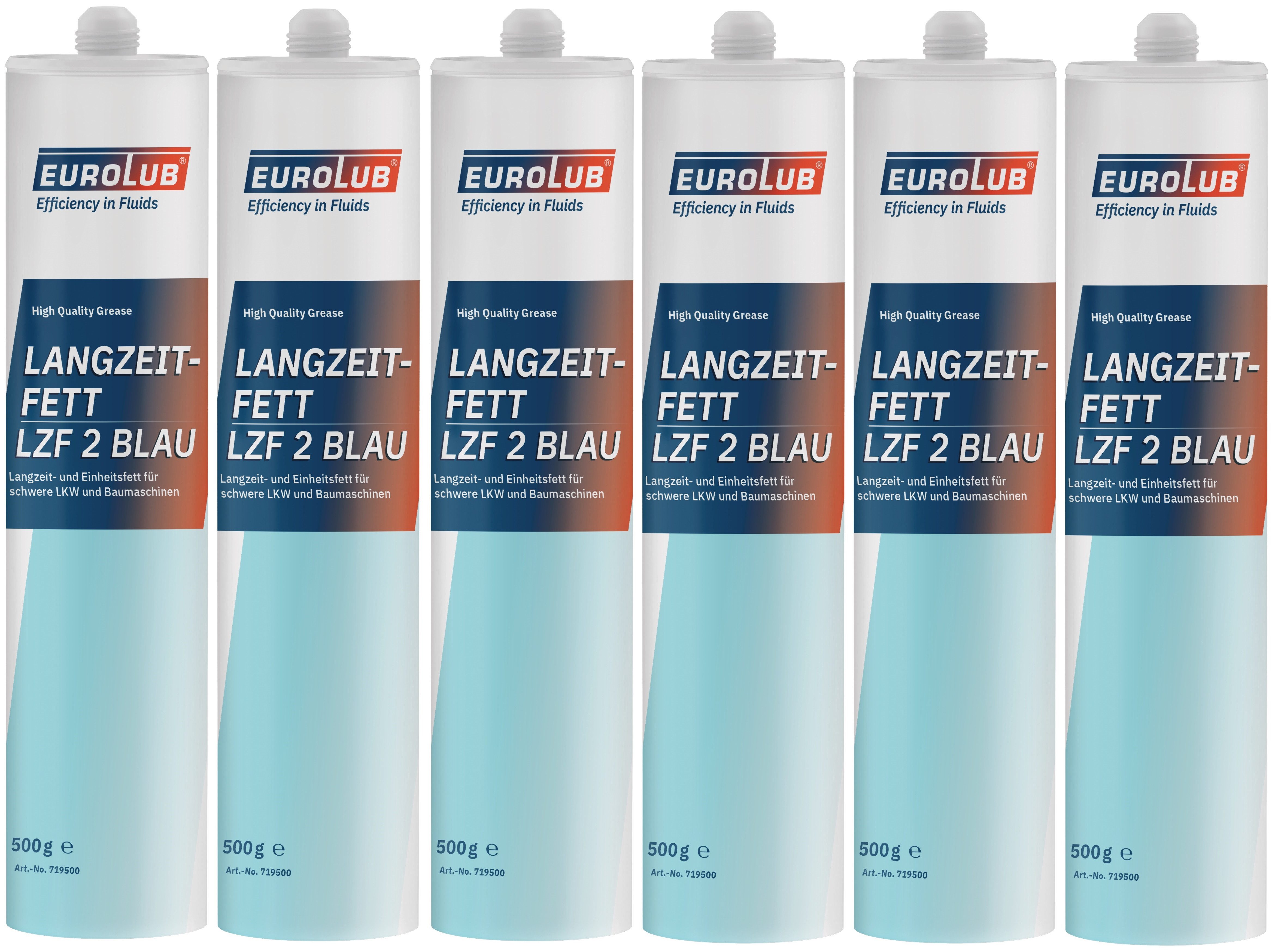Eurolub Langzeitfett LZF 2 BLAU Fett Kartusche 6x 500 Gramm