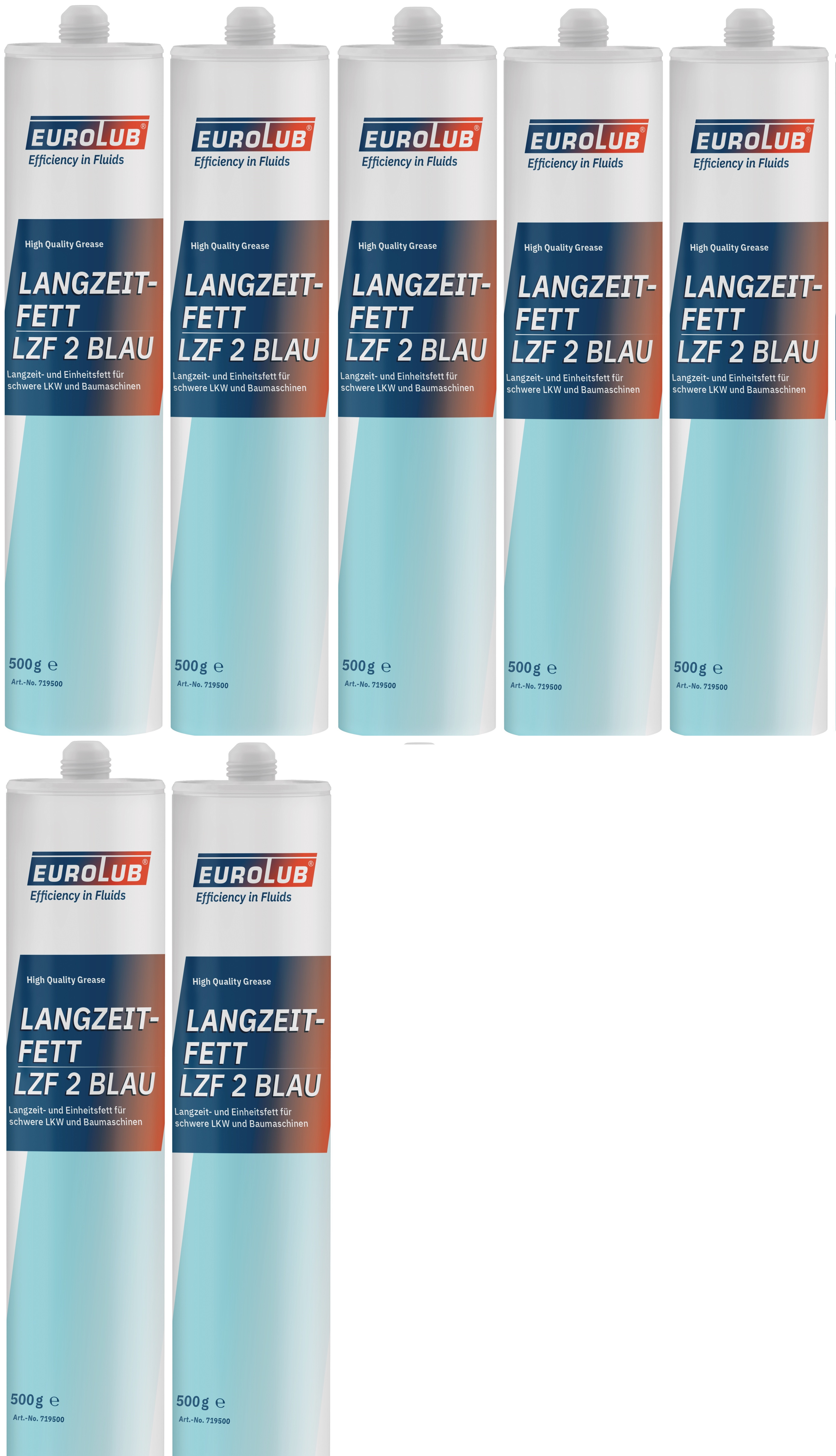 Eurolub Langzeitfett LZF 2 BLAU Fett Kartusche 7x 500 Gramm