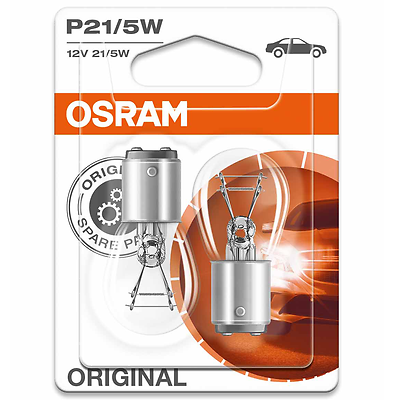 Osram Lampe mit Metallsockel Glühlampe P21/5W BAY15d 12V 21W/5W Doppelpack