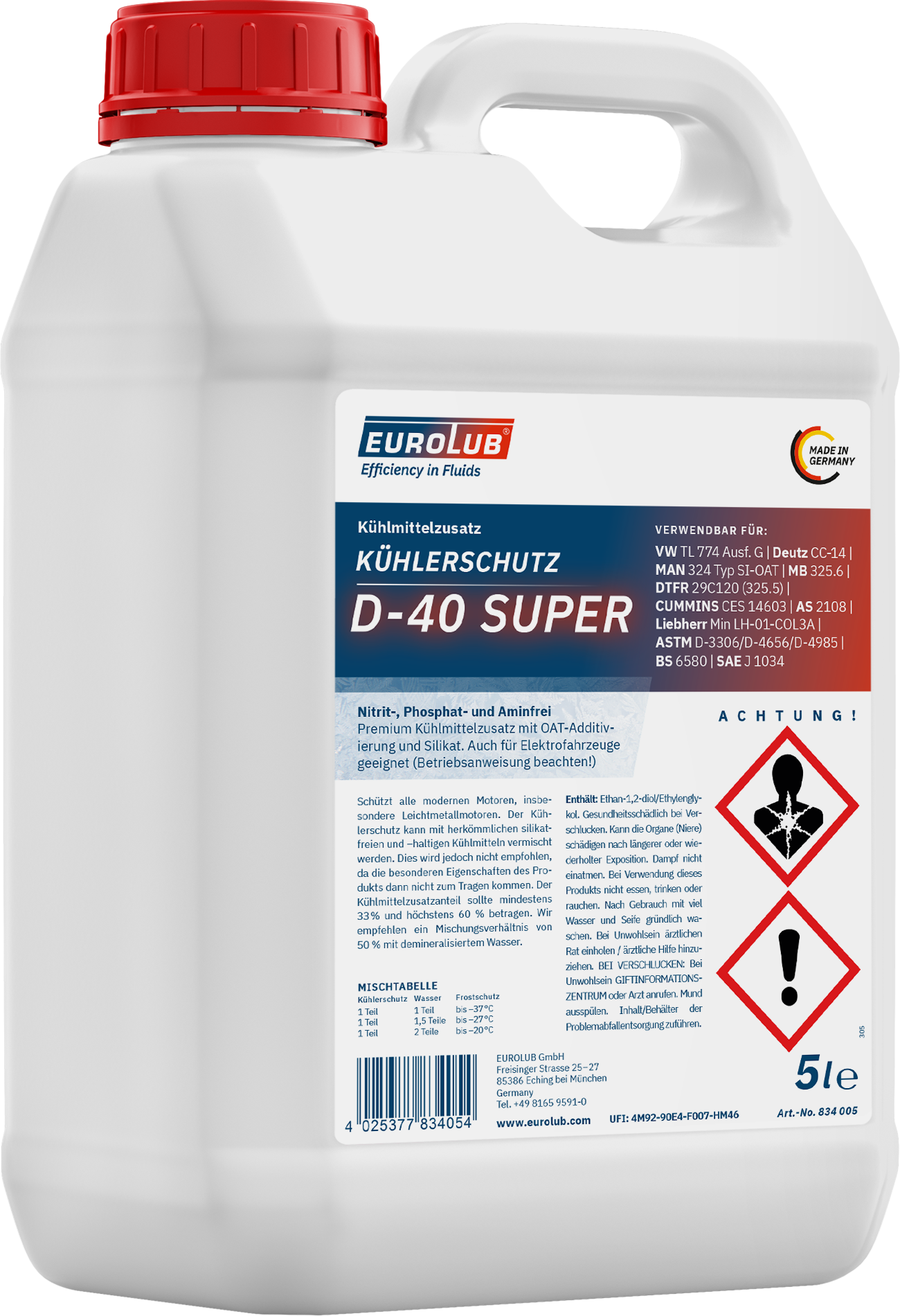 Eurolub Kühlerfrostschutz D-40 Super Konzentrat 5l