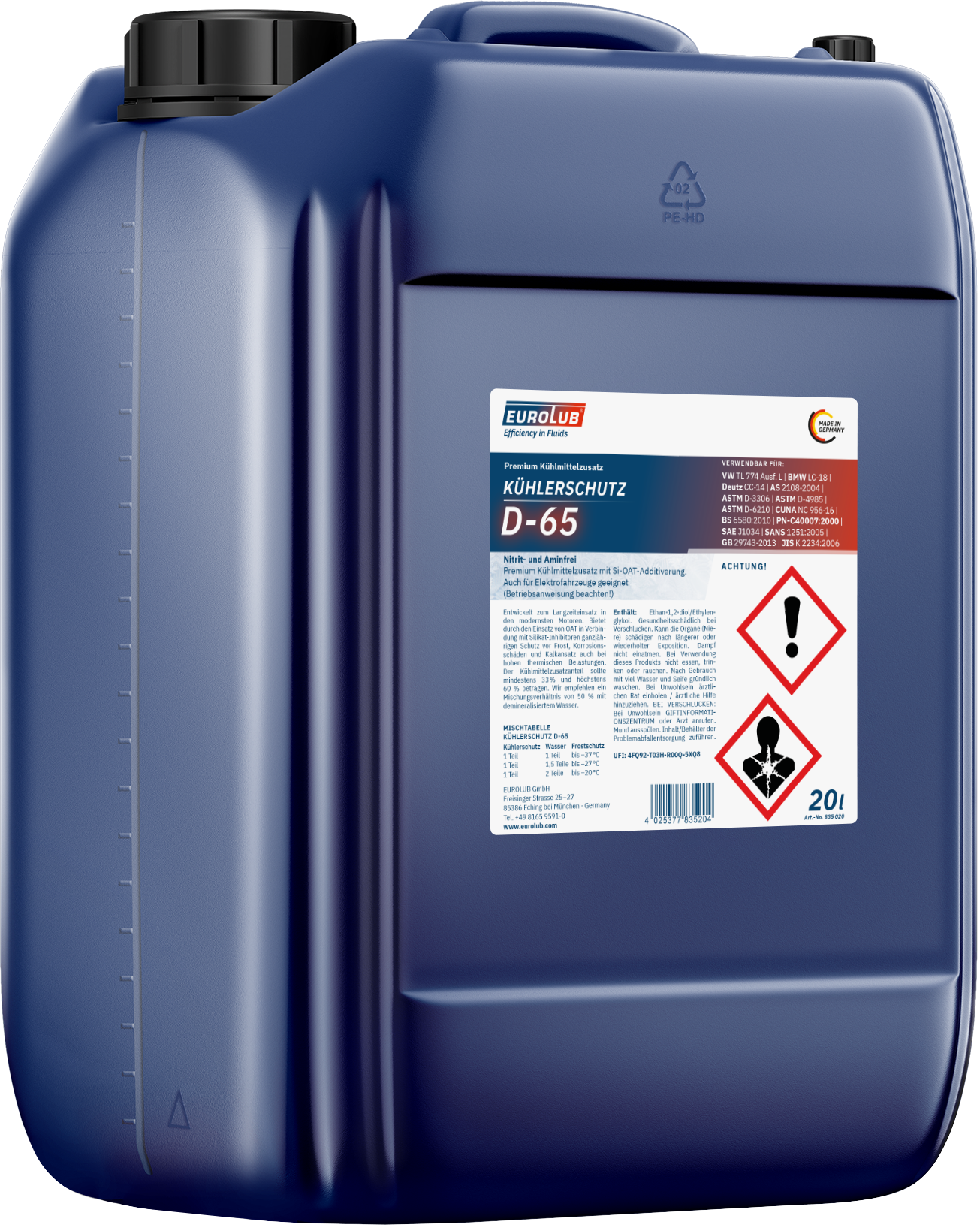 EUROLUB Kühlerfrostschutz D-65 20l Kanister