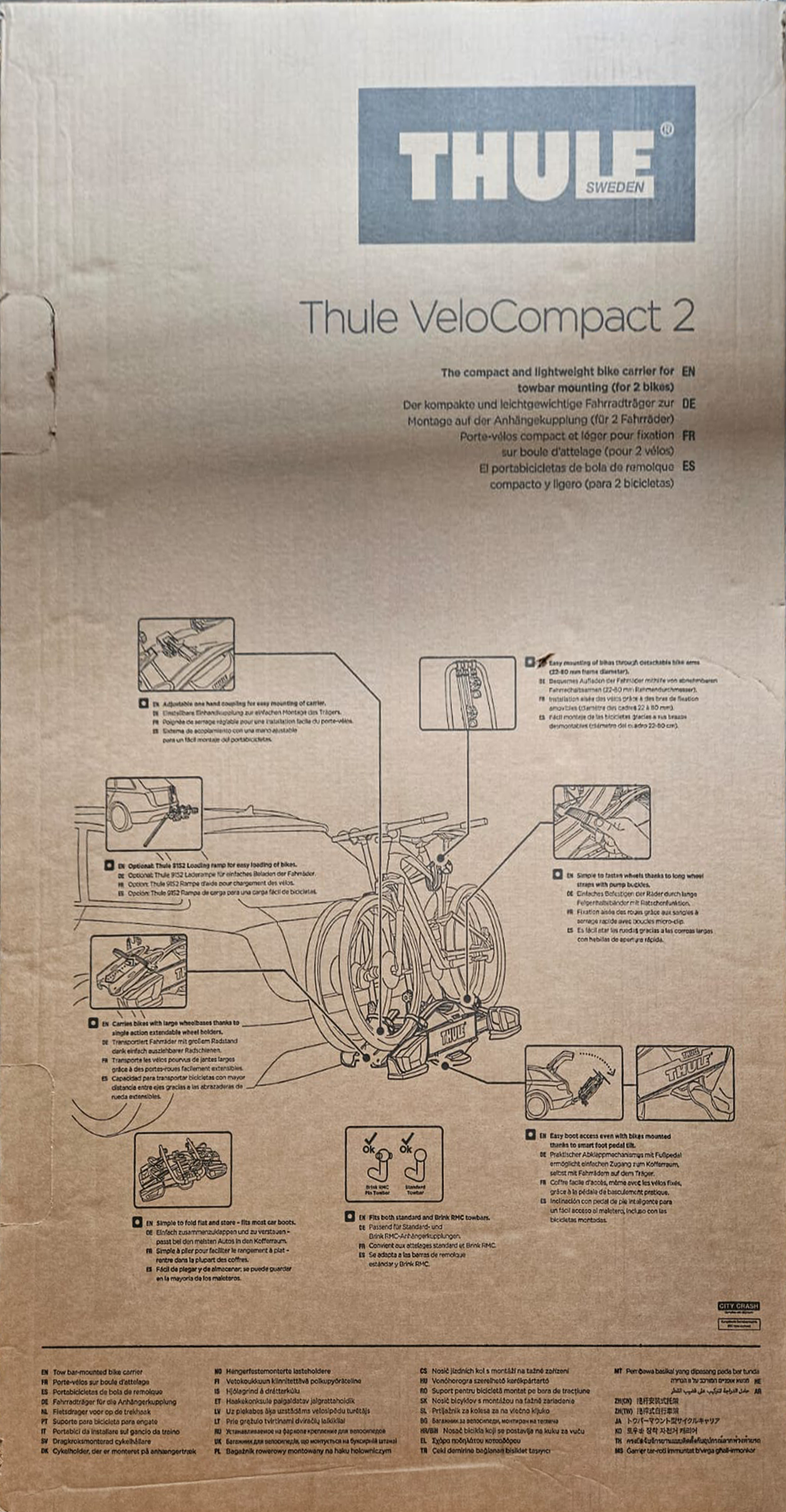 Thule VeloCompact Fahrradträger für 2 Bikes silber/schwarz