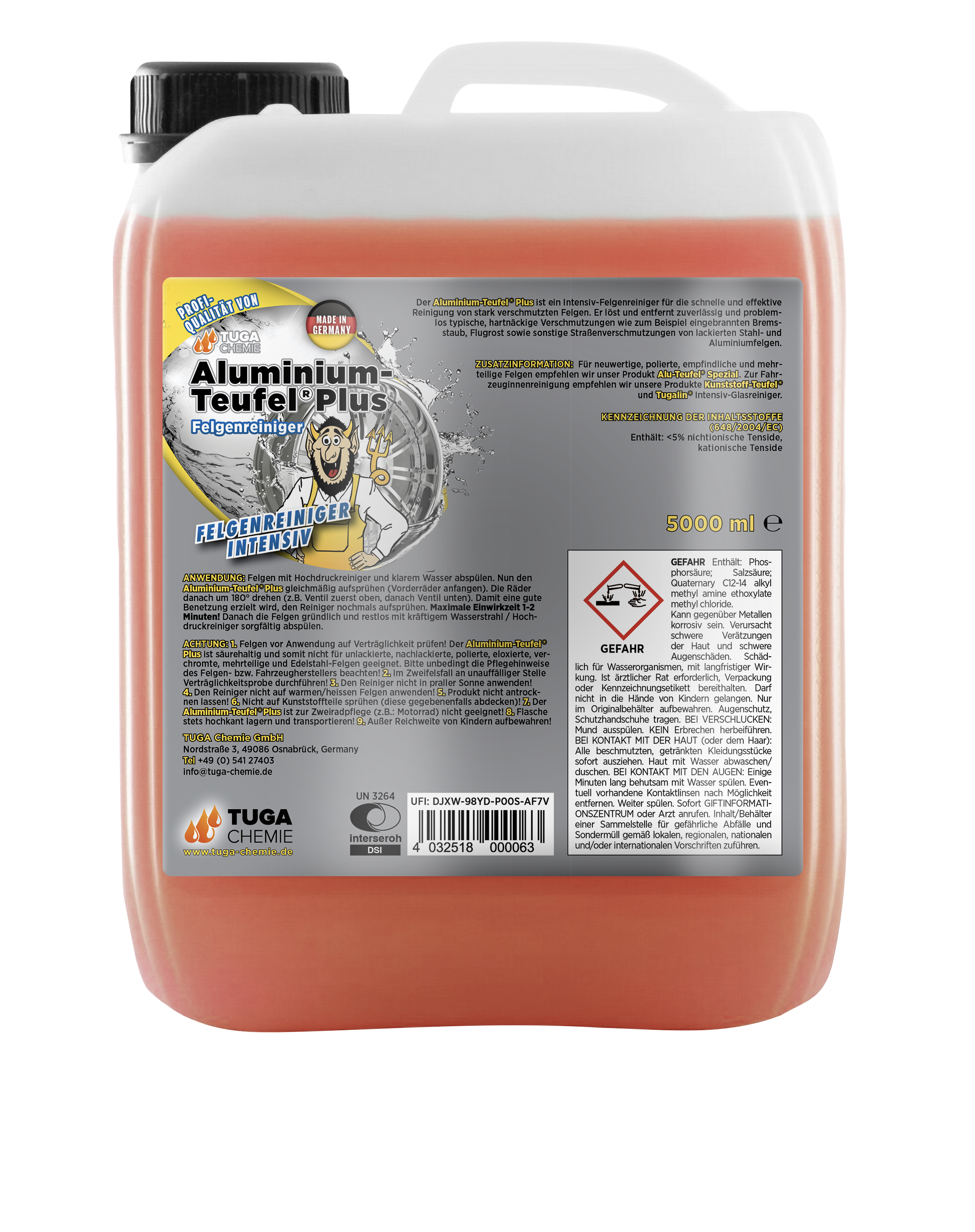 Tuga Chemie - Aluminium-Teufel Plus (extrem kraftvoller Felgenreiniger) 5L Kanister