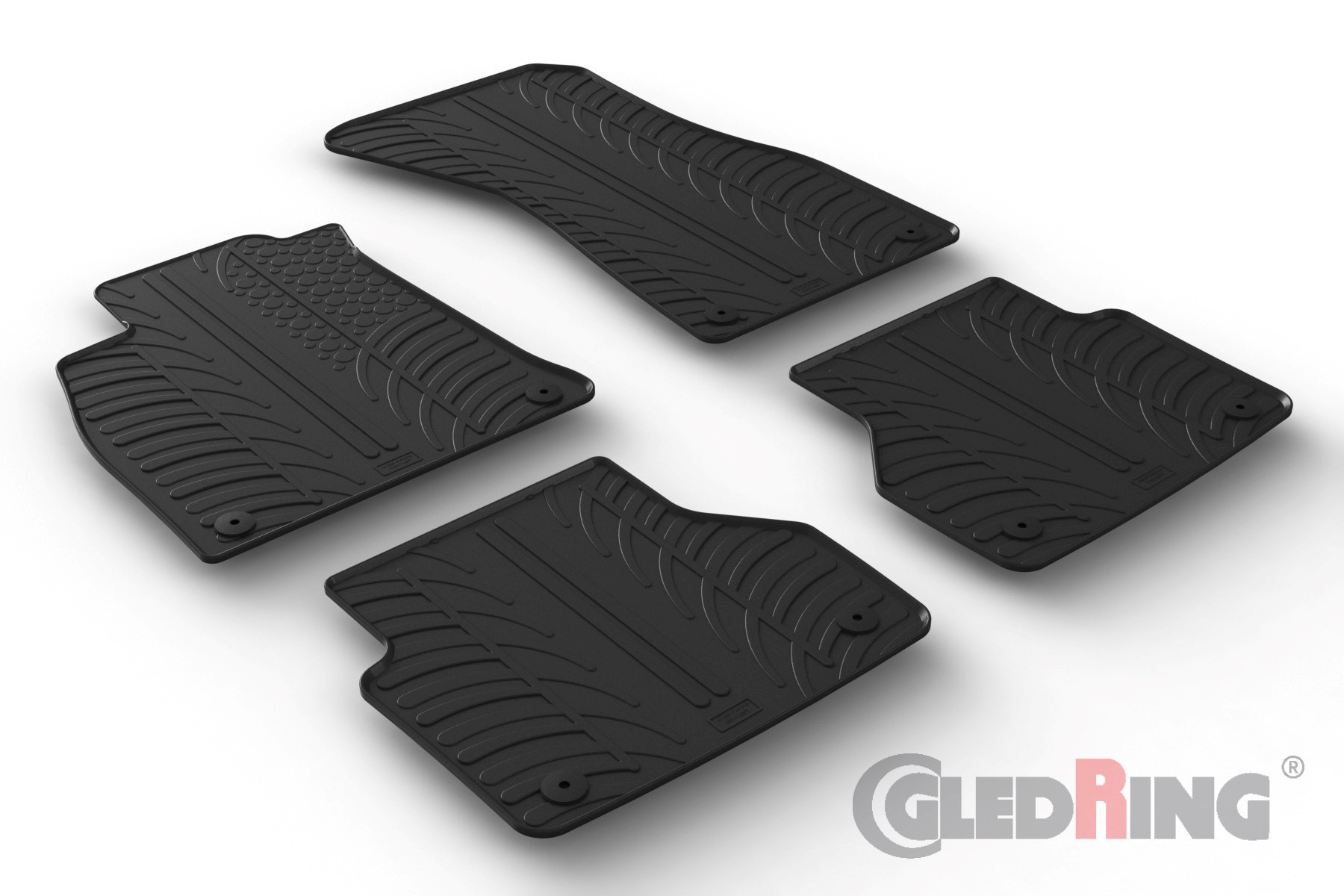 Original Gledring Passform Fußmatten Gummimatten 4 Tlg.+Fixing - AUDI A6 06.2018->