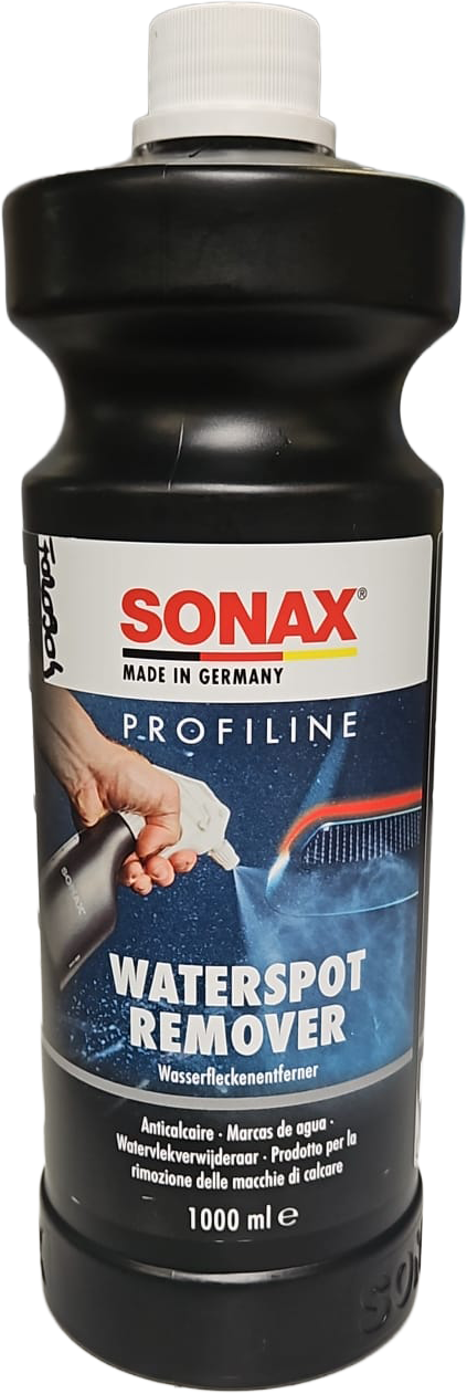 SONAX ProfiLine Waterspot Remover NEU 1L Wasserfleckenentferner für eingetrocknete Kalk/Wasserflecken auf allen außenliegenden Fahrzeugoberflächen | Art-Nr. 02753000
