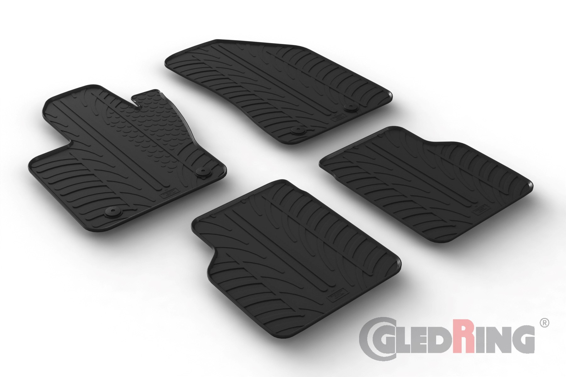 Original Gledring Passform Fußmatten Gummimatten 4 Tlg.+Fixing - JEEP Compass 09.2017->