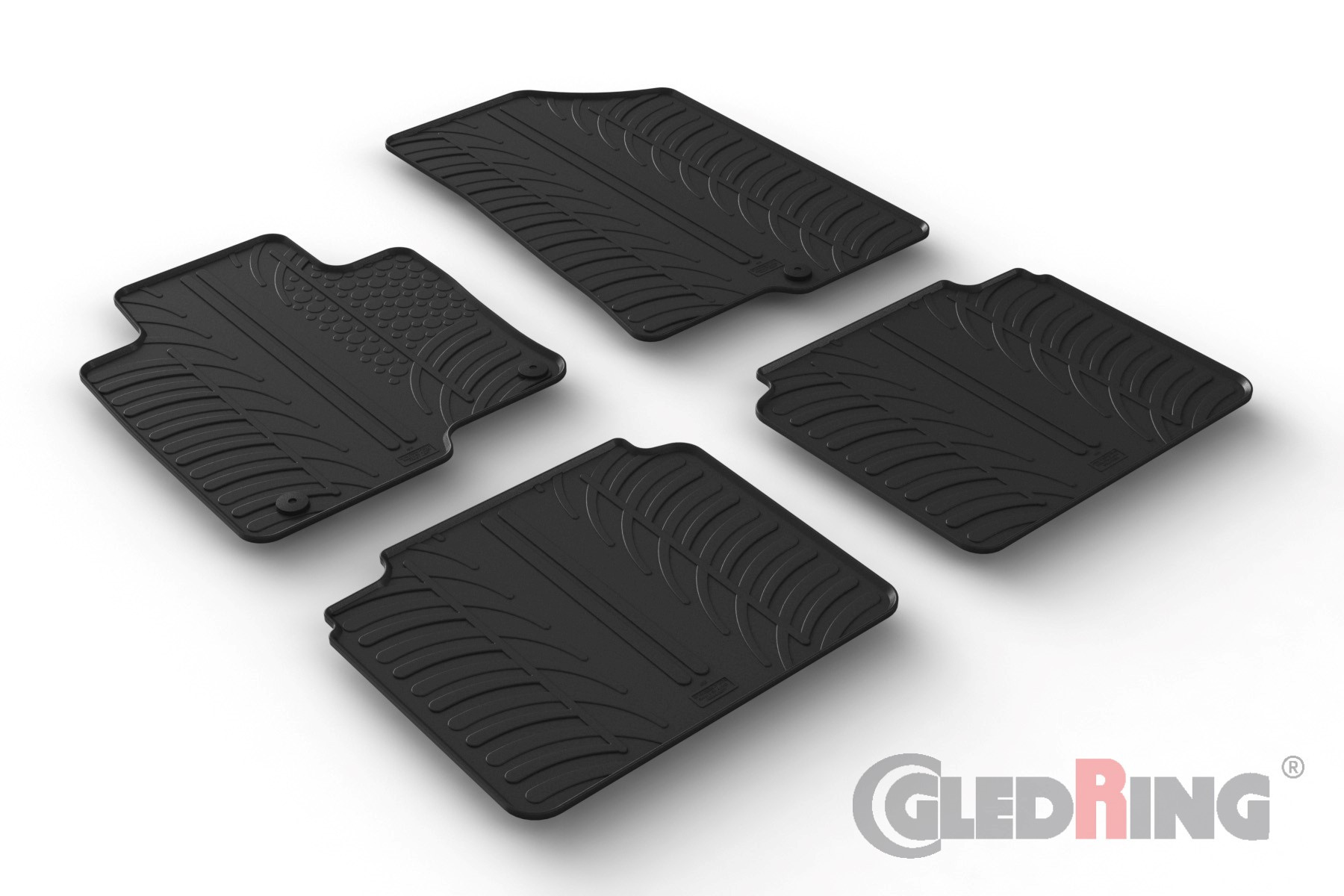 Original Gledring Passform Fußmatten Gummimatten 4 Tlg. Loch Fix. - KIA Optima & PHEV 05.2017->