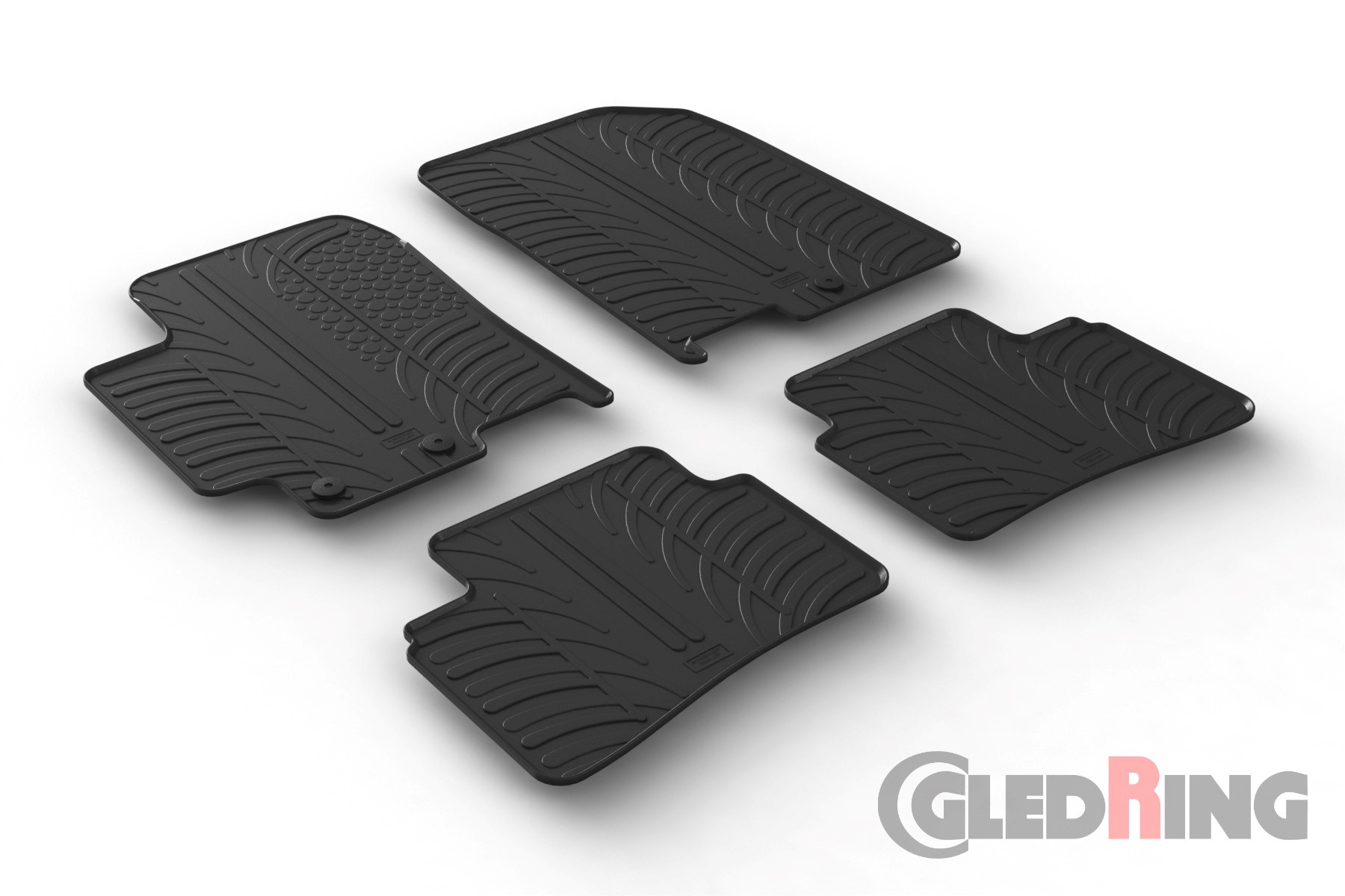 Original Gledring Passform Fußmatten Gummimatten 4 Tlg.+Fixing - KIA Rio 01.2017->